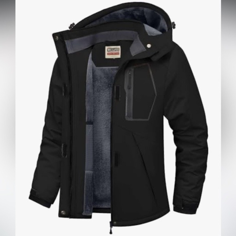 Black Ski Jacket Winter Ski Coat Sz Medium